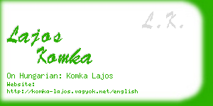 lajos komka business card